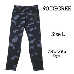 90 DEGREE WOMENS SPORTS CAMO PRINT LEGGINS SZE L NEW WITH TAGS